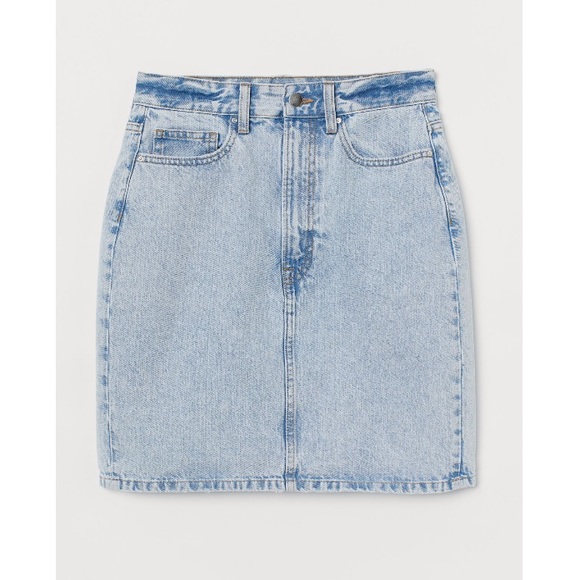 THE ZINN MINI SKIRT: light wash mini denim skirt - Picture 1 of 2